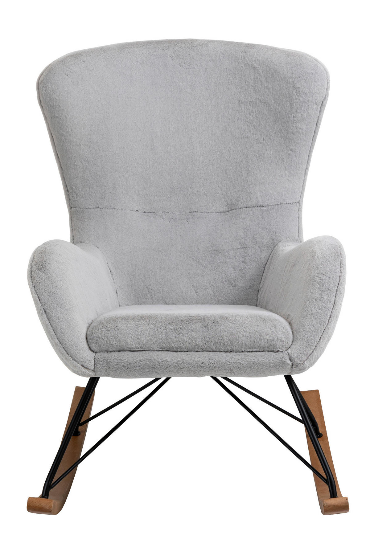 SCHAUKELSTUHL in Eichefarben, Hellgrau  - Eichefarben/Hellgrau, MODERN, Holz/Textil (70/102/94cm) - Livetastic