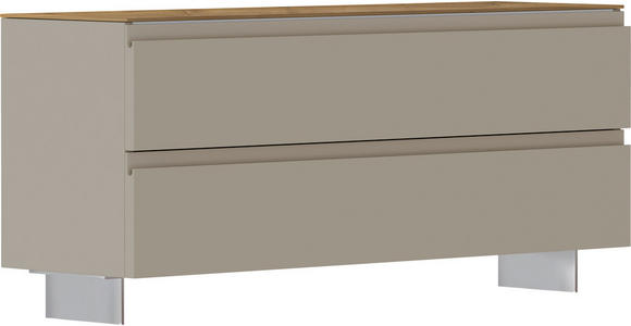GARDEROBENBANK in 110/49/33 cm - Sandfarben/Eichefarben, Design, Holzwerkstoff/Metall (110/49/33cm) - Moderano