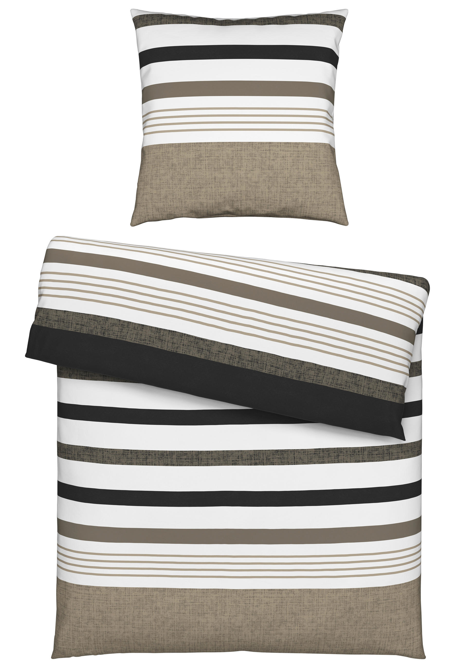 BETTWÄSCHE Elis Renforcé 135/200 cm  - Taupe, KONVENTIONELL, Textil (135/200cm) - Novel