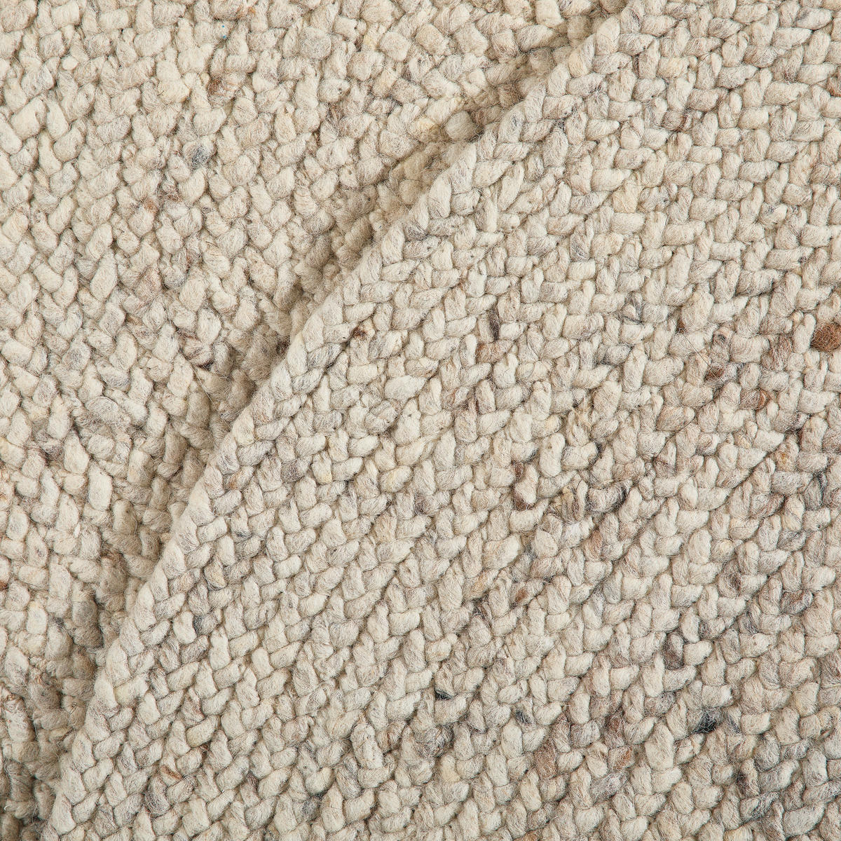 HANDWEBTEPPICH 120 cm Schwarz, Beige rund  - Beige/Schwarz, Basics, Textil (120cm) - Linea Natura