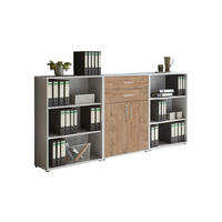 AKTENSCHRANK Grau, Eichefarben  - Eichefarben/Grau, MODERN, Holzwerkstoff (253,2/113,6/33cm) - MID.YOU