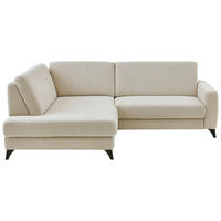 ECKSOFA Beige Chenille  - Beige/Schwarz, Design, Textil/Metall (182/239cm) - Valnatura