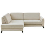 ECKSOFA Beige Chenille  - Beige/Schwarz, Design, Textil/Metall (182/239cm) - Valnatura