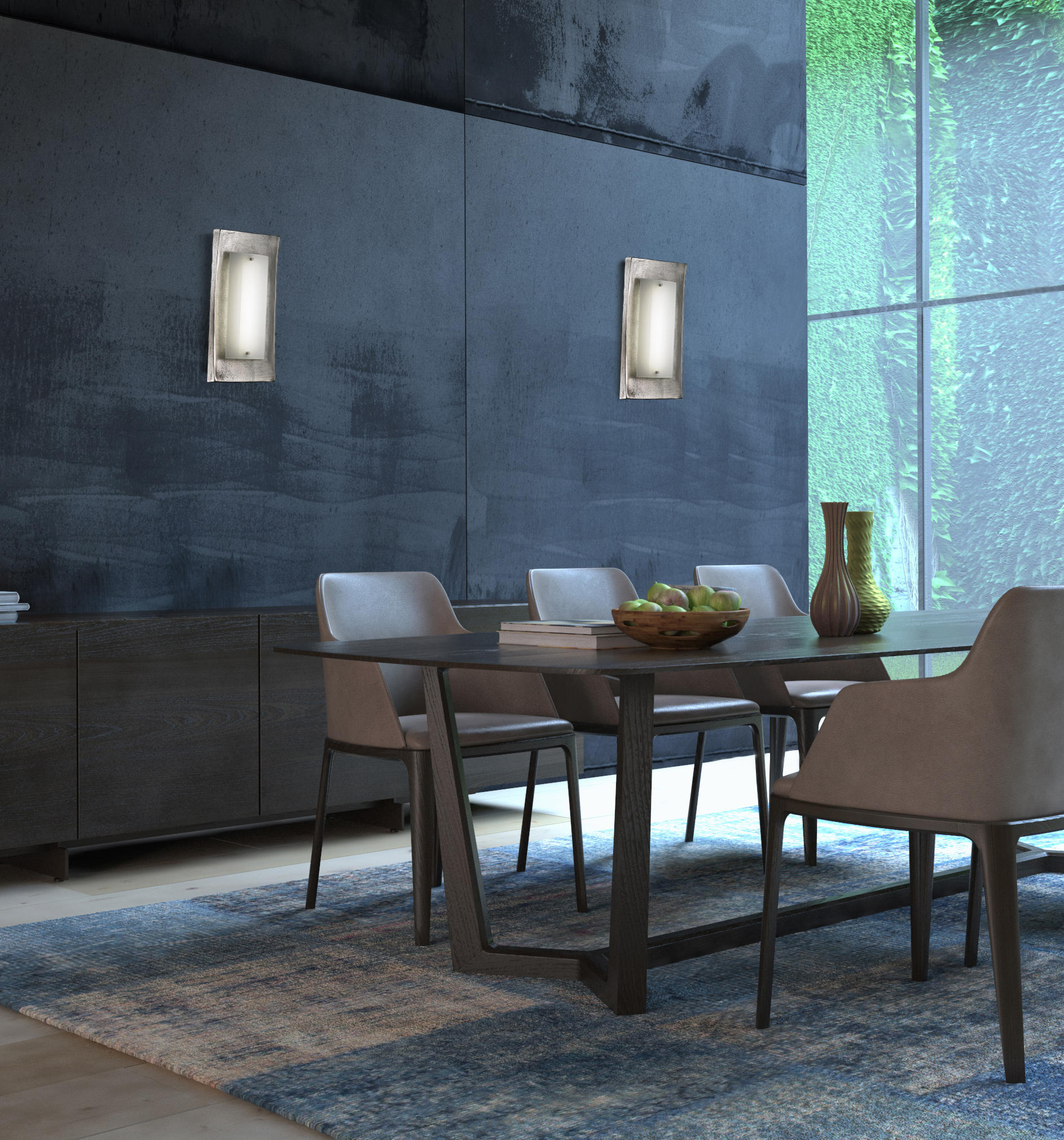 LED-WANDLEUCHTE SHINE   - Opal/Nickelfarben, Design, Glas/Metall (18,5/42cm) - Fischer & Honsel