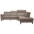 ECKSOFA in Echtleder Fango  - Fango/Schwarz, Design, Leder/Metall (285/239cm) - Cantus