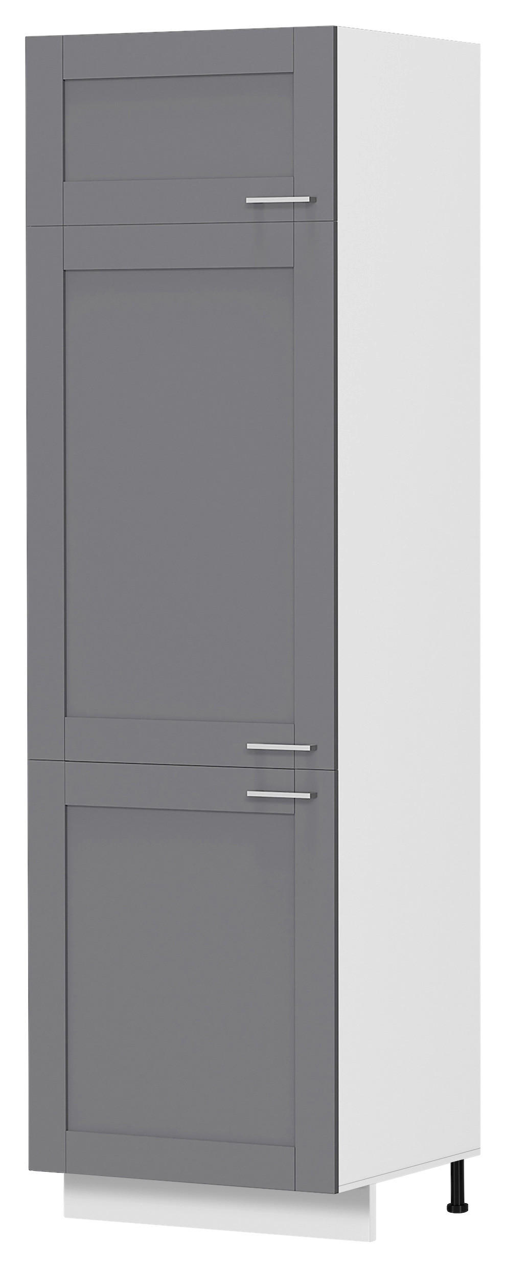 PORSLINSSKÅP 60/207/57 cm  i antracit, vit  - vit/silver, Trend, trämaterial/plast (60/207/57cm) - MID.YOU