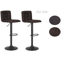 BARHOCKER-SET Mikrofaser Schlammfarben Stahl Sitzfläche 360° drehbar  - Schlammfarben/Dunkelgrau, MODERN, Textil/Metall (40/85/48cm) - MID.YOU