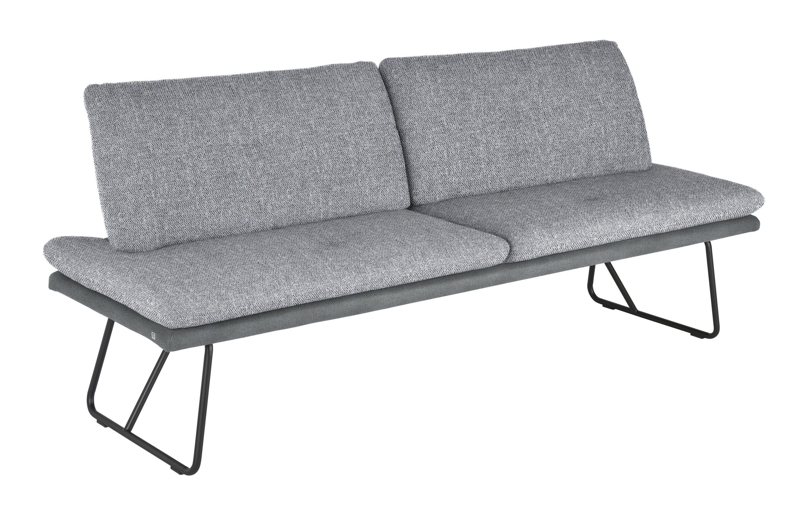 SITZBANK in Metall, Textil Dunkelgrau - Dunkelgrau/Schwarz, Design, Textil/Metall (208/91/72cm) - Dieter Knoll