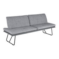 SITZBANK in Metall, Textil Dunkelgrau  - Dunkelgrau/Schwarz, Design, Textil/Metall (208/91/72cm) - Dieter Knoll