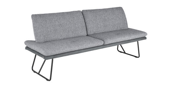 SITZBANK in Metall, Textil Dunkelgrau - Dunkelgrau/Schwarz, Design, Textil/Metall (208/91/72cm) - Dieter Knoll