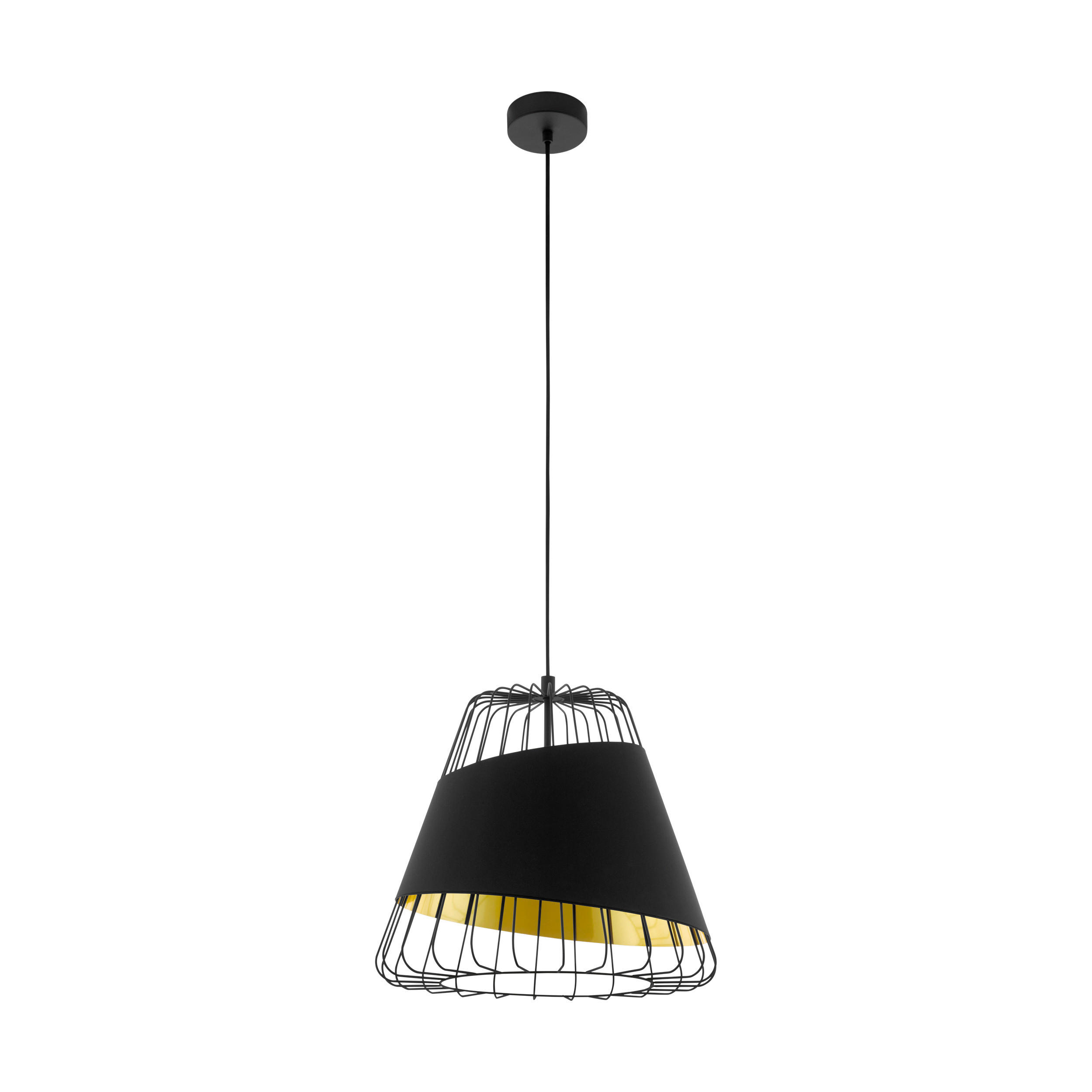 LUSTRĂ 36/110 cm  - auriu/negru, Trend, metal/textil (36/110cm)