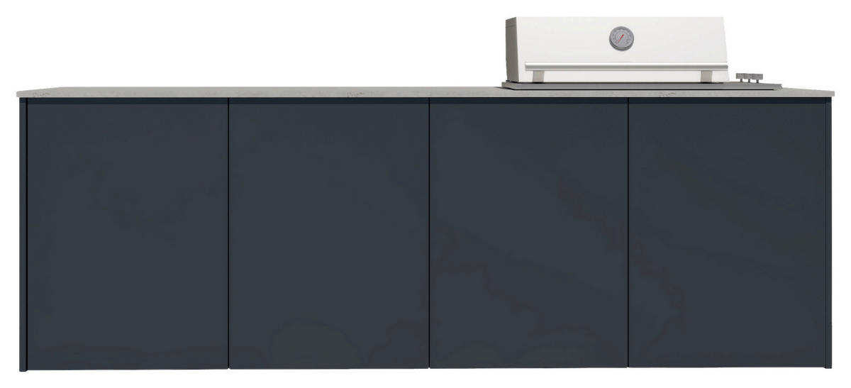 OUTDOORKÜCHE  - Sandfarben/Anthrazit, Basics, Keramik/Metall (262/117-123/63,3cm) - Dieter Knoll
