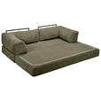 SCHLAFSOFA Cord Olivgrün  - Olivgrün, KONVENTIONELL, Textil/Metall (200/77/80cm) - Carryhome