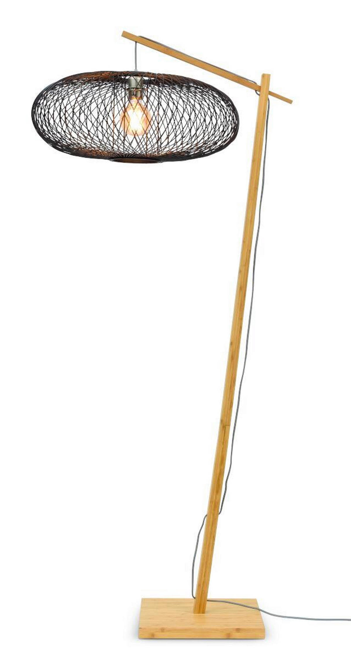 GOLVLAMPA GOOD&MOJO    - svart/naturfärgad, Trend (176/60/80cm) - Good & Mojo