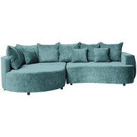 ECKSOFA in Chenille Türkis  194/307 cm  - Türkis/Schwarz, Design, Kunststoff/Textil (194/307cm) - Carryhome