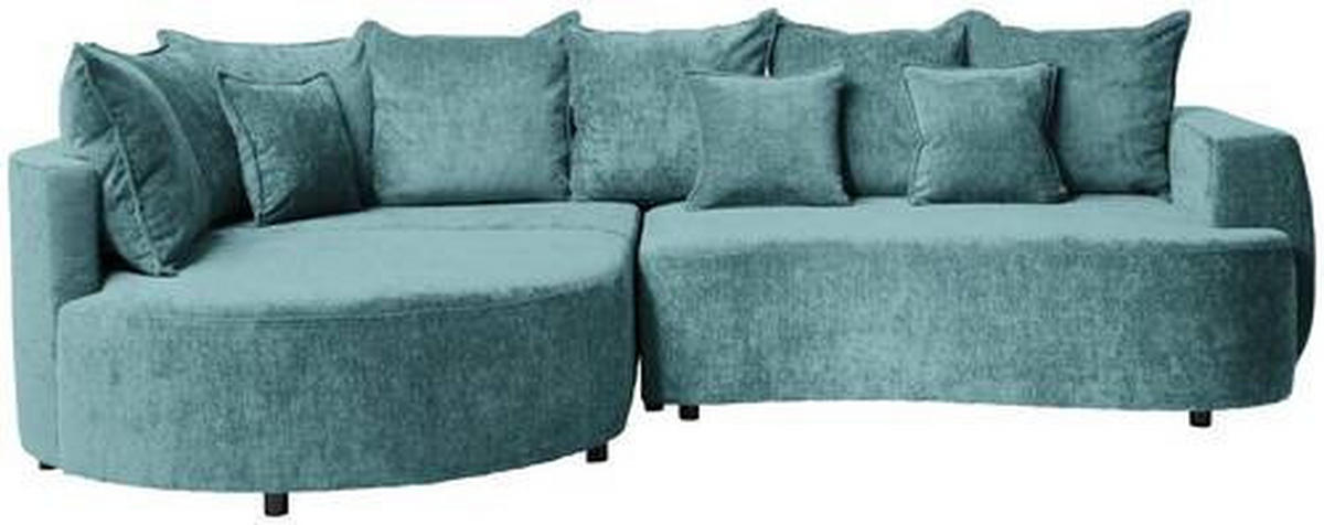ECKSOFA in Chenille Türkis  194/307 cm  - Türkis/Schwarz, Design, Kunststoff/Textil (194/307cm) - Carryhome