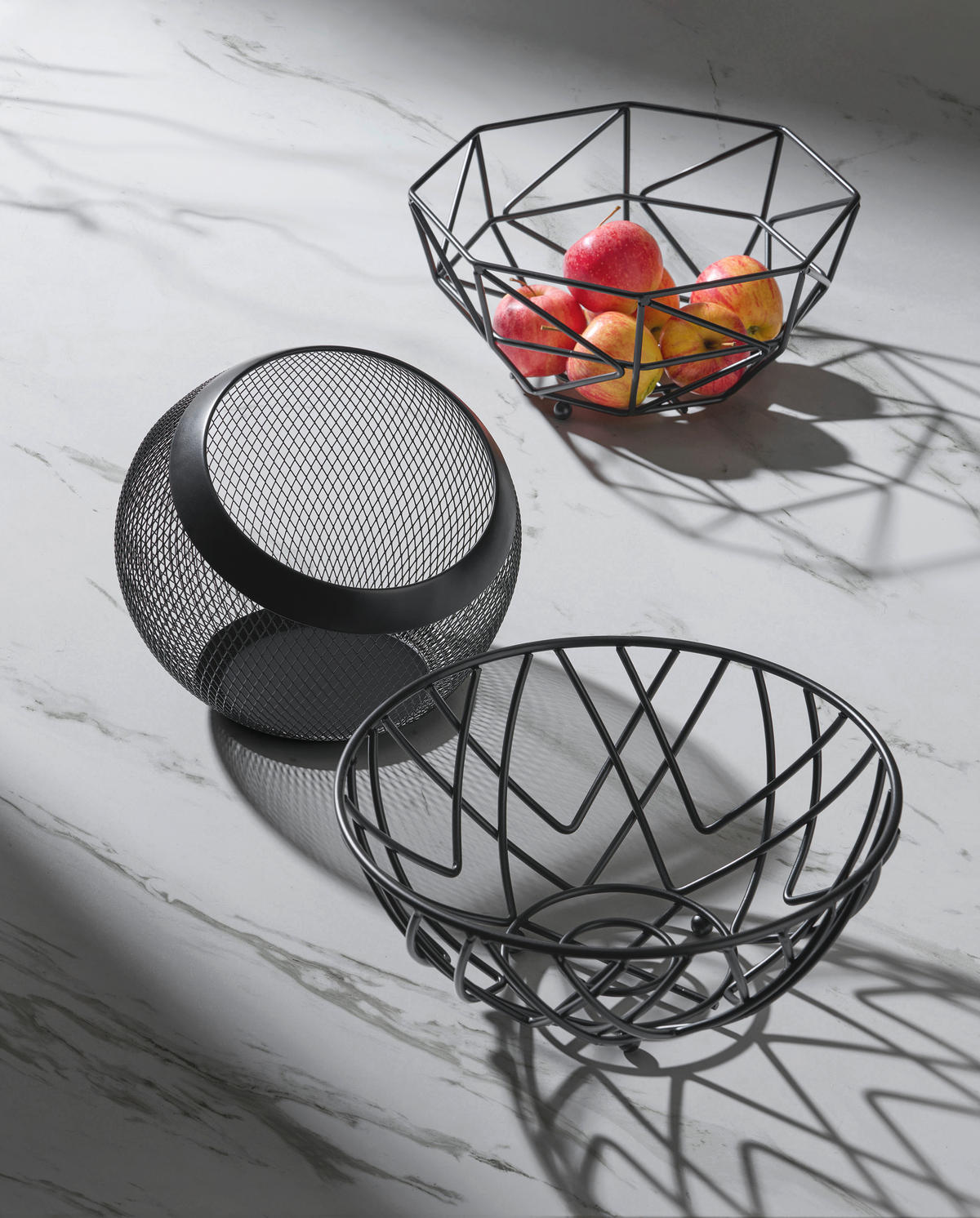 KOŠ NA OVOCE  - černá, Basics, kov (30/13cm) - Justinus