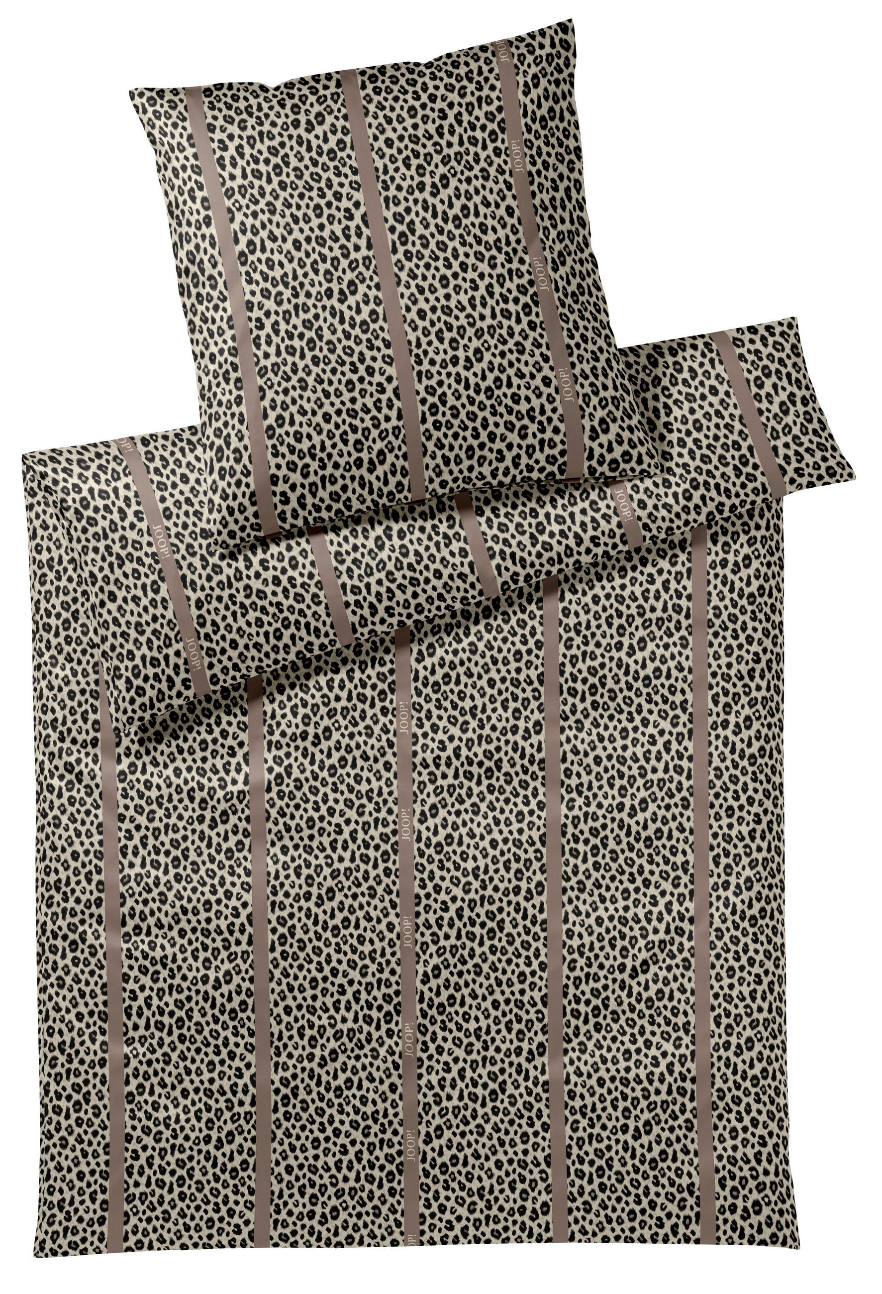 BETTWÄSCHE Leo Stripe Makosatin 200/200 cm  - Taupe, Design, Textil (200/200cm) - Joop!