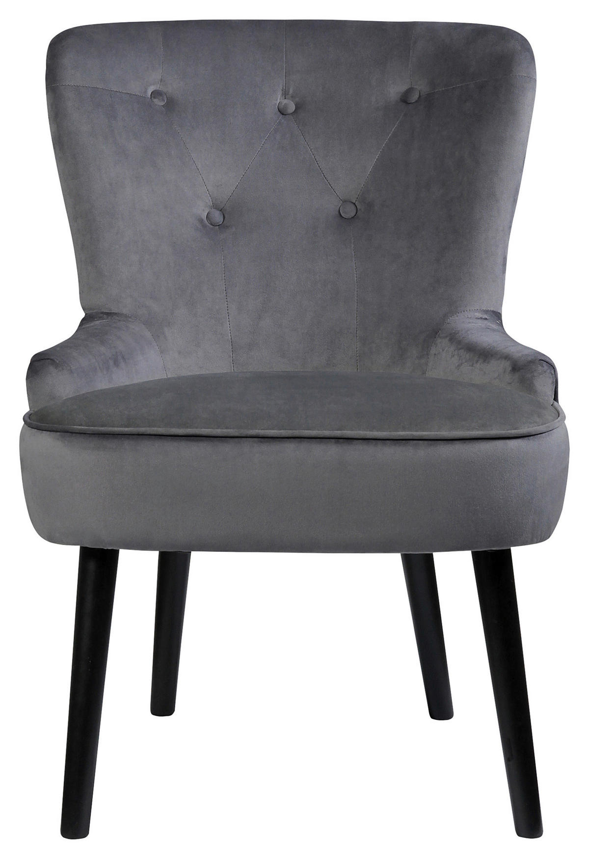 STOL, les, tekstil siva, črna  - siva/črna, Moderno, tekstil/les (61/87/69cm) - Carryhome