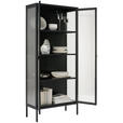 VITRINE in Schwarz  - Schwarz, Trend, Glas/Metall (80/180/35cm) - Xora