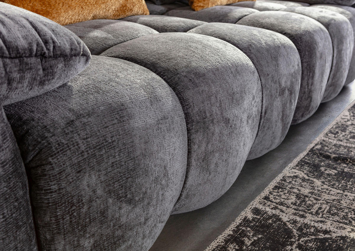 BIG SOFFA i chenille antracit  - svart/antracit, Design, textil/plast (265/67/130cm) - home24