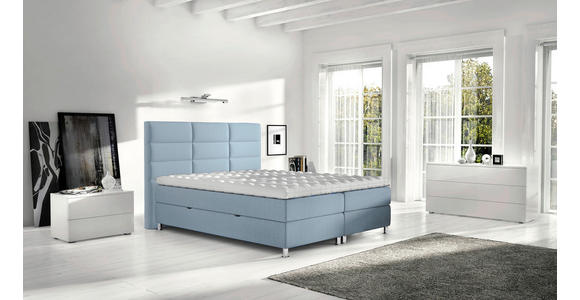 BOXBETT 140/200 cm in Türkis - Türkis/Chromfarben, KONVENTIONELL, Textil/Metall (140/200cm) - Carryhome