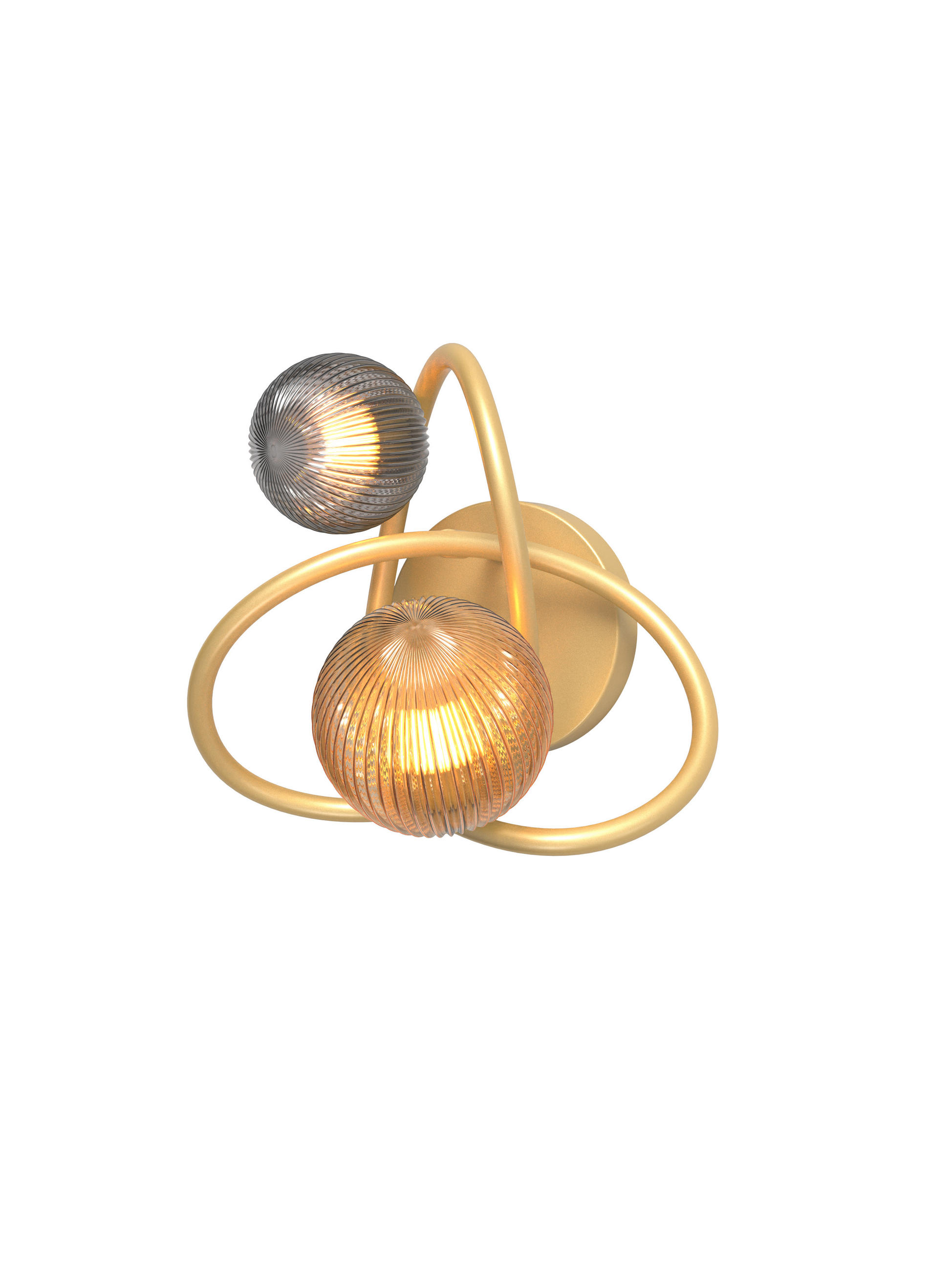 APLICĂ DE PERETE CU LED - auriu, Design, sticlă/metal (27/25,6/29,5cm) - Wofi