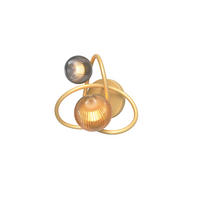 APLICĂ DE PERETE CU LED - auriu, Design, sticlă/metal (27/25,6/29,5cm) - Wofi