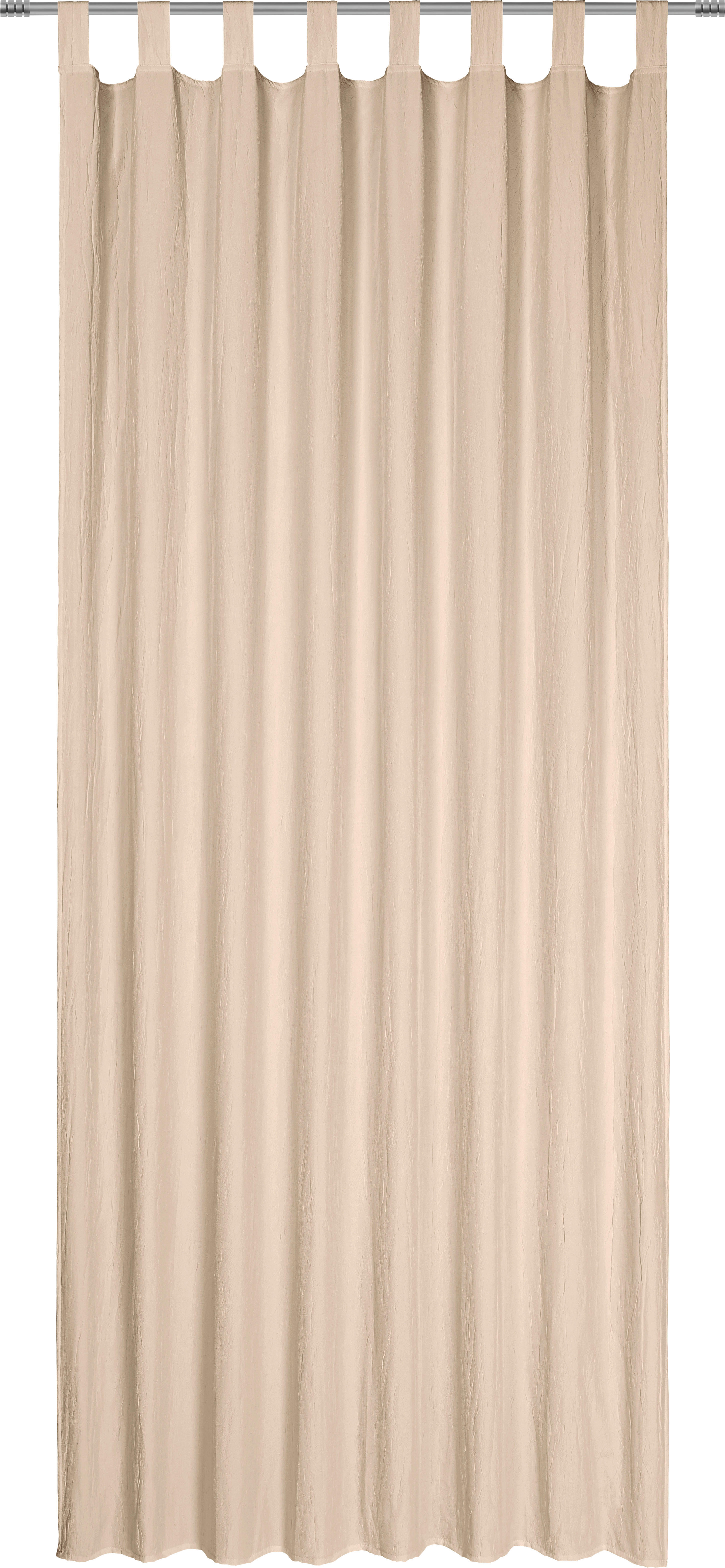 ZAVESA Z ZANKAMI POLO  pol prosojno  135/245 cm   - peščena, Konvencionalno, tekstil (135/245cm) - Boxxx