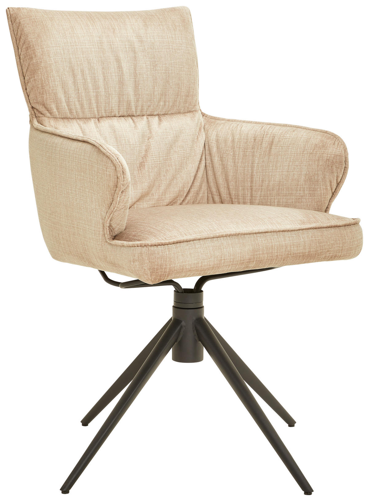 ARMLEHNSTUHL  in Eisen Velours  - Creme/Schwarz, Design, Textil/Metall (58/91/62cm) - Dieter Knoll