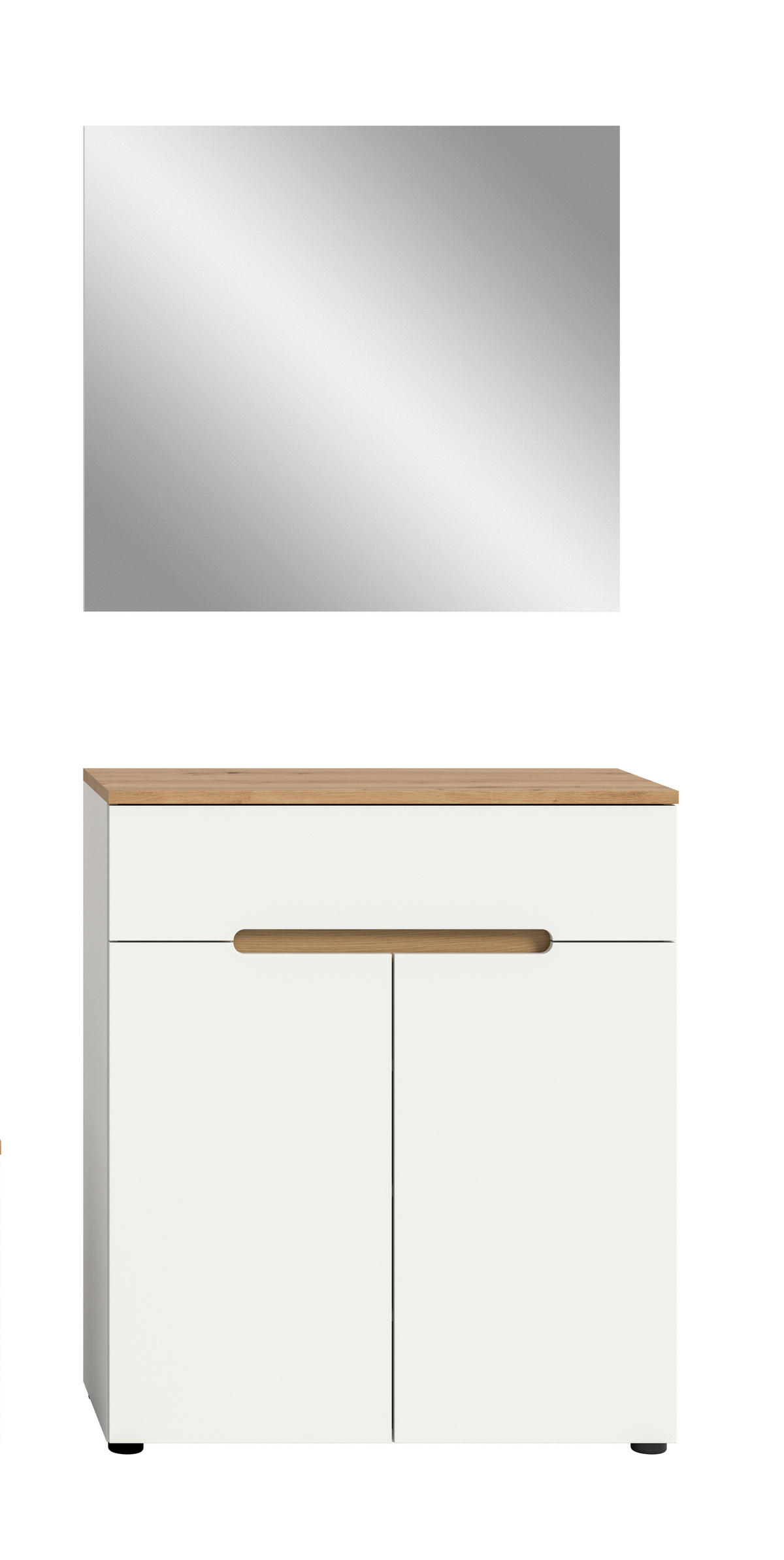 GARDEROBE 2-teilig  in 80/190/37 cm  - Weiß/Eiche Artisan, Design, Holzwerkstoff (80/190/37cm) - MID.YOU