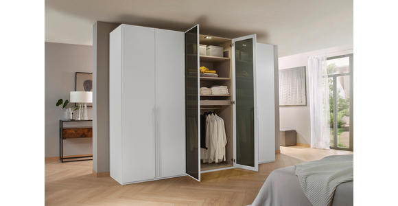 DREHTÜRENSCHRANK in Hellgrau - Hellgrau, Trend, Glas/Holzwerkstoff (301/223/60cm) - Novel