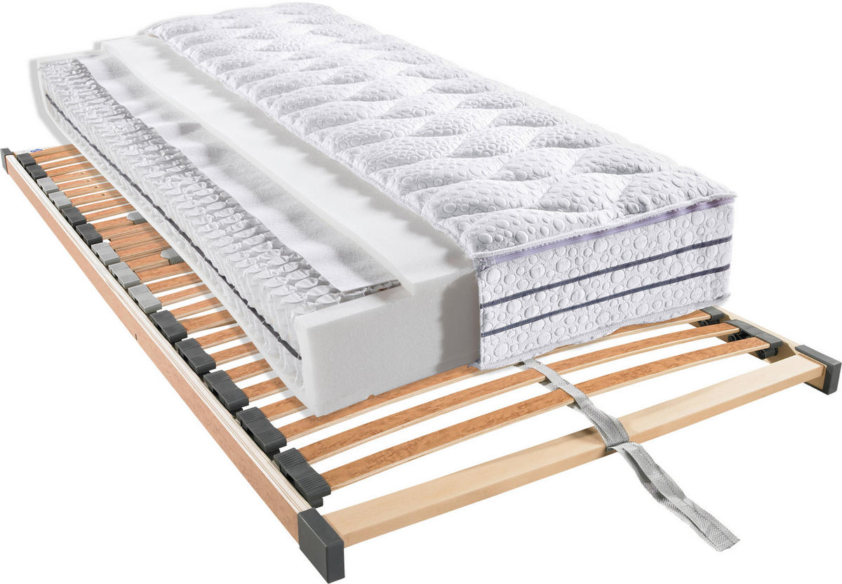 MATRATZENSET 120/200 cm  - Birkefarben, Basics, Holz (120/200cm) - Novel