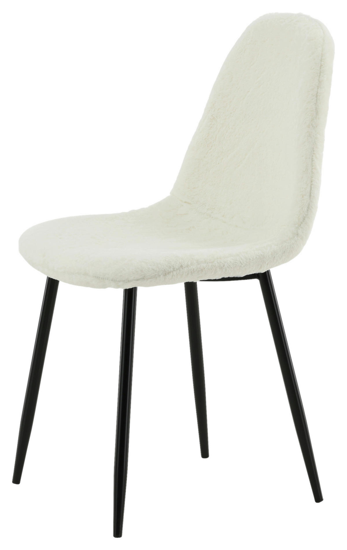 STOLSET 2 styck stål teddy tyg  - vit/svart, Design, metall/textil (44/87/53cm) - Livetastic