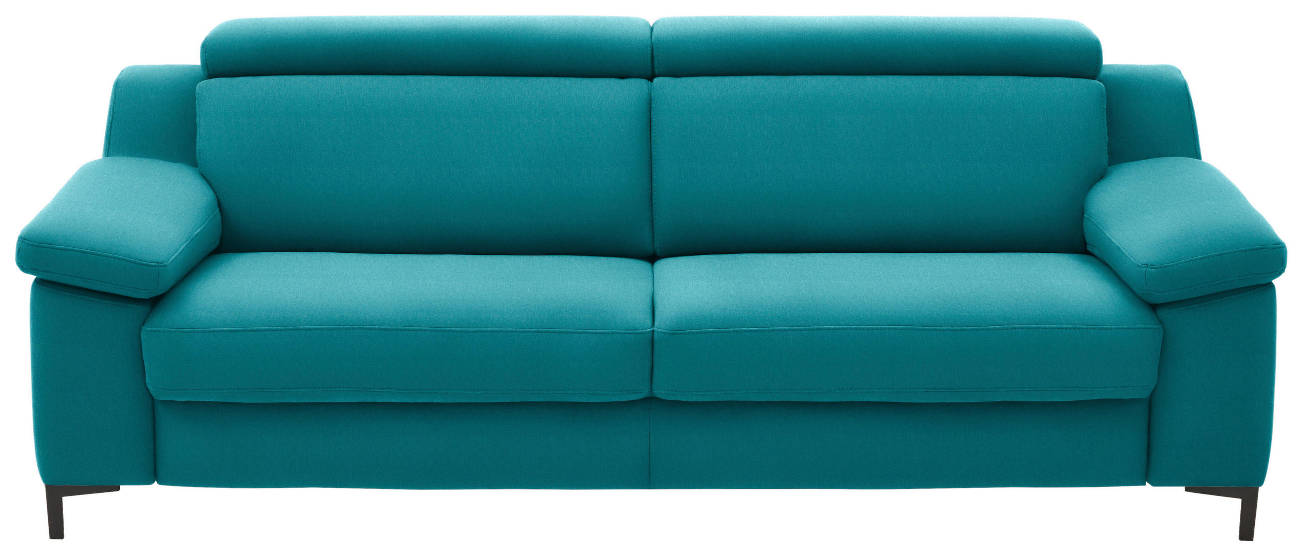 3-SITZER-SOFA in Chenille Petrol  - Petrol/Schwarz, Design, Textil/Metall (230/104/104cm) - Valdera