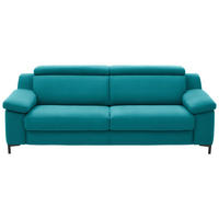 3-SITZER-SOFA in Chenille Petrol  - Petrol/Schwarz, Design, Textil/Metall (230/104/104cm) - Valdera