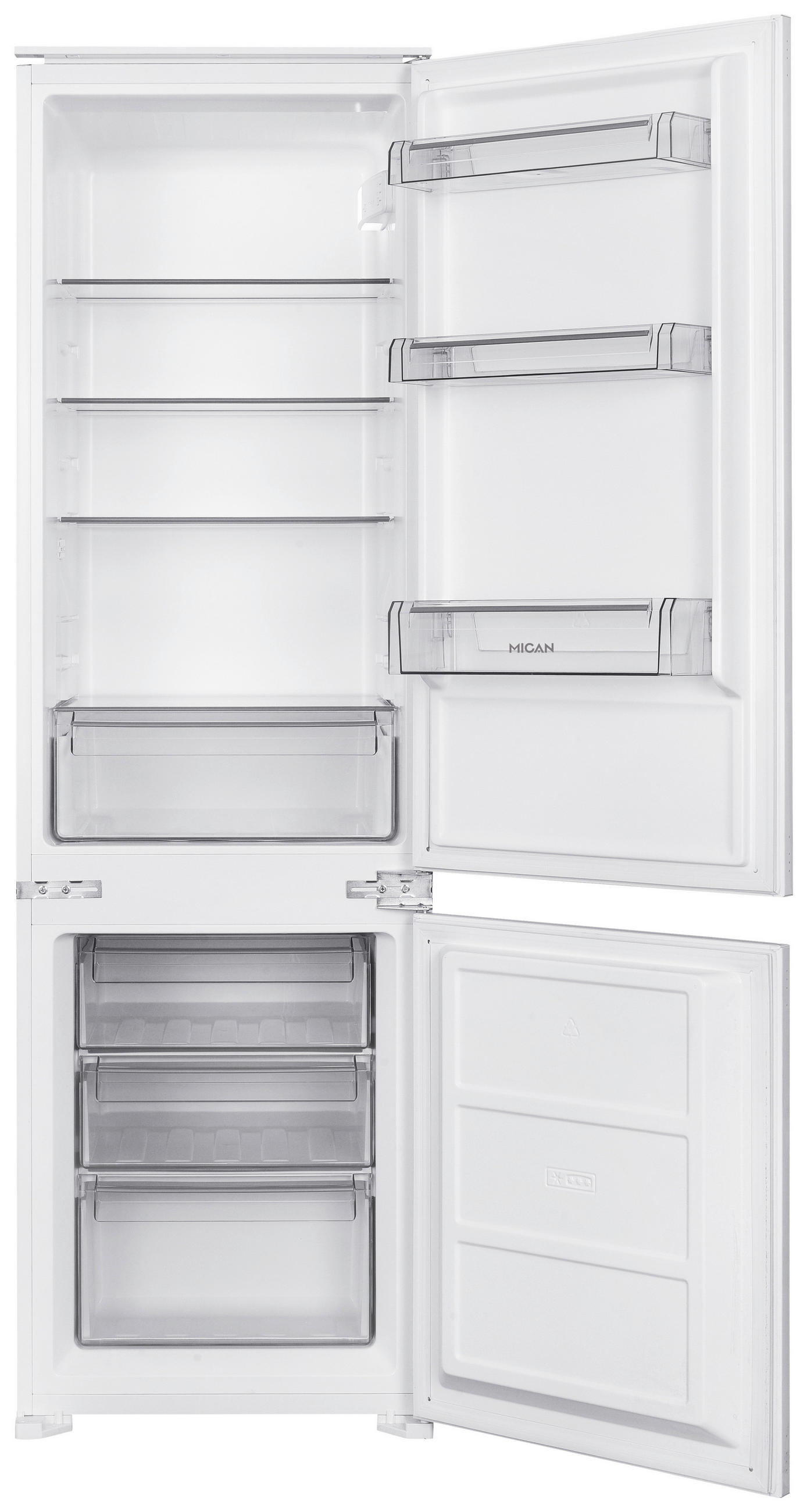 KÜHL-GEFRIER-KOMBINATION EKHBMFSSE  - Weiß, Basics, Glas/Kunststoff (54,0/178/54cm) - Mican
