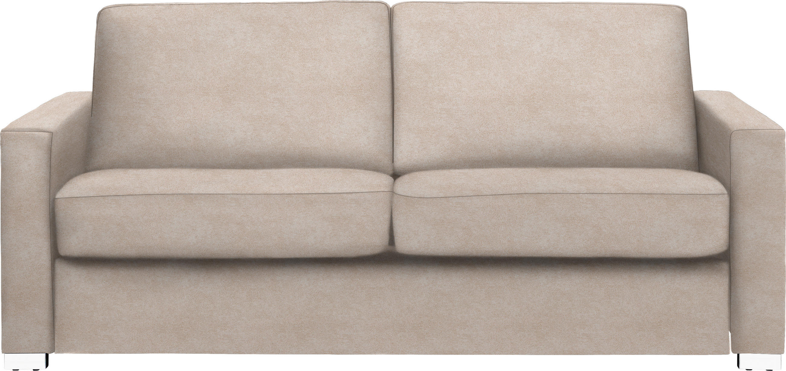 SCHLAFSOFA Flachgewebe Sandfarben  - Sandfarben/Chromfarben, KONVENTIONELL, Textil/Metall (188/86/97cm) - Novel