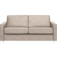 SCHLAFSOFA Flachgewebe Sandfarben  - Sandfarben/Chromfarben, KONVENTIONELL, Textil/Metall (188/86/97cm) - Novel