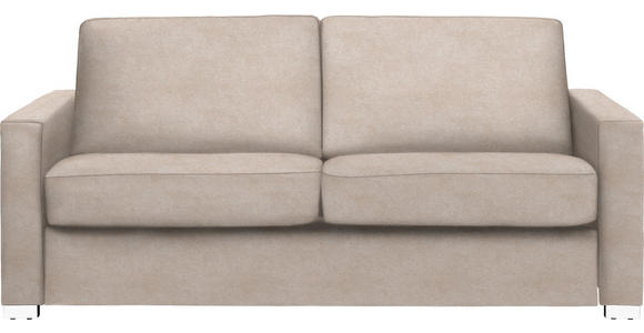 SCHLAFSOFA Flachgewebe Sandfarben  - Sandfarben/Chromfarben, KONVENTIONELL, Textil/Metall (188/86/97cm) - Novel