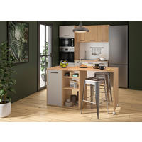 KÜCHENINSEL 156/88/60 cm  in Beige, Beigebraun  - Beige/Beigebraun, Trend, Holzwerkstoff/Metall (156/88/60cm) - MID.YOU