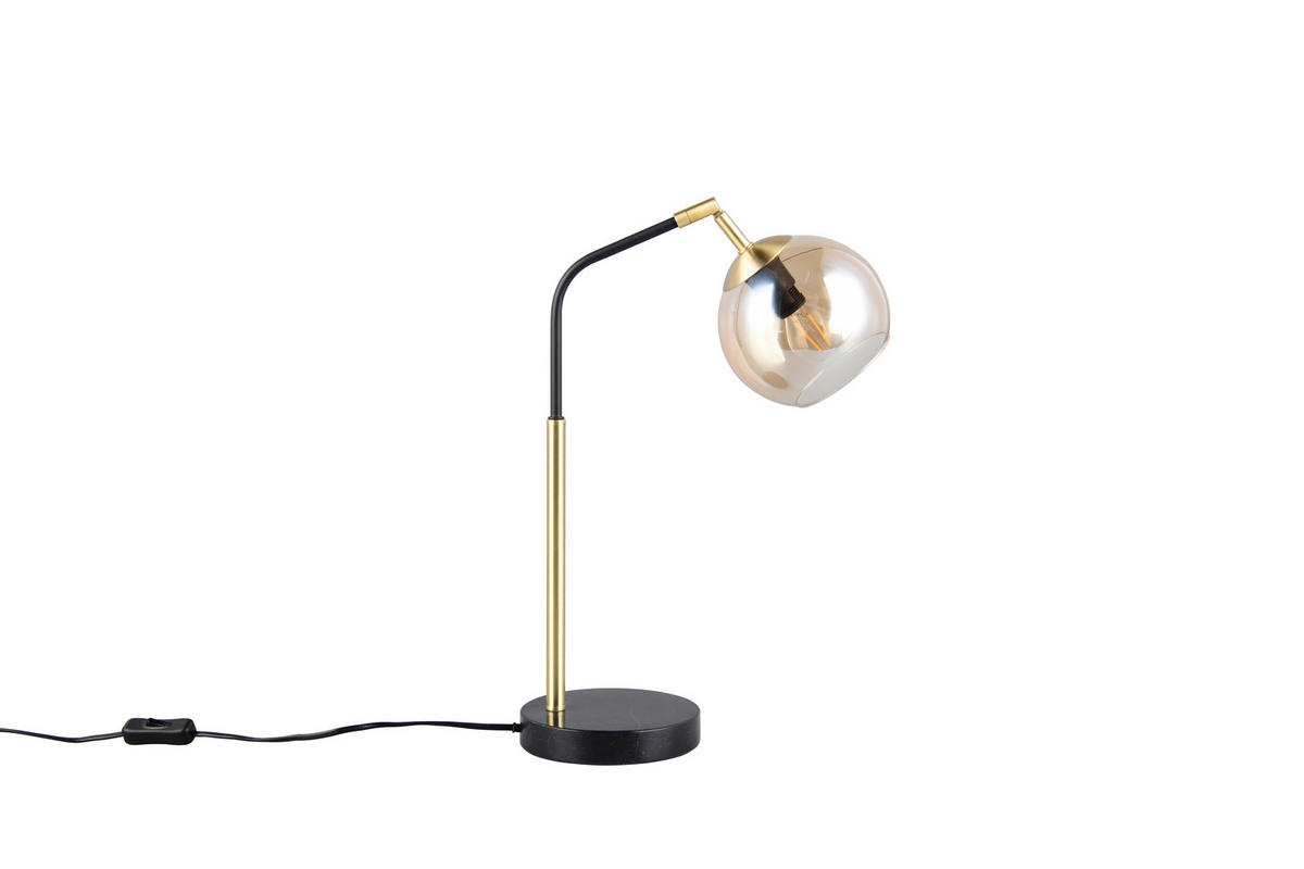 TISCHLEUCHTE - Goldfarben/Bernsteinfarben, Design, Glas/Metall (28/15/45cm) - Trio Leuchten