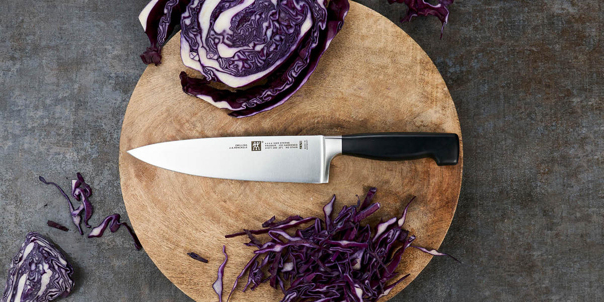 KOCHMESSER **** VIER STERNE 20 cm  - Edelstahlfarben/Schwarz, Basics, Kunststoff/Metall (20cm) - Zwilling