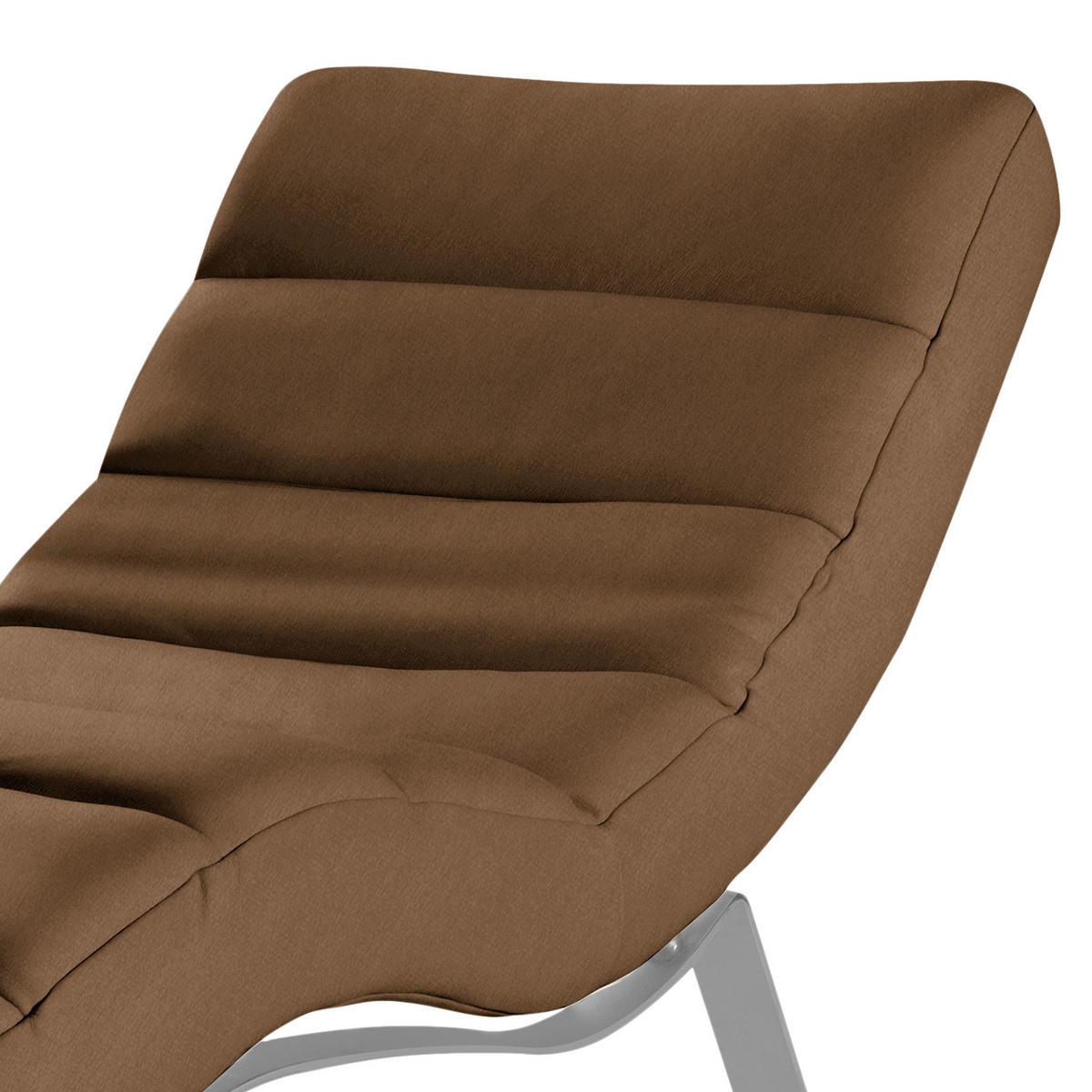 RELAXLIEGE SWING Mikrofaser Dunkelbraun  - Dunkelbraun/Silberfarben, Design, Textil/Metall (65/65-95/171cm) - Livetastic