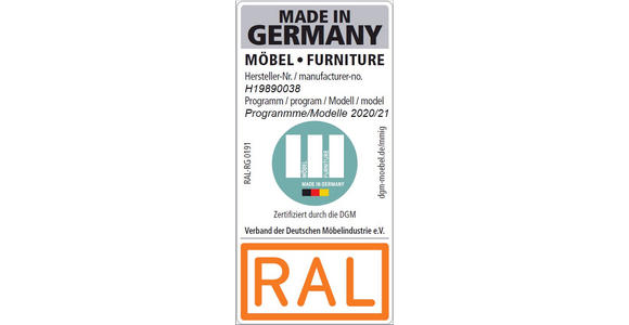 WOHNWAND 279/185/47 cm  in Schlammfarben, Buchefarben  - Edelstahlfarben/Schlammfarben, Natur, Glas/Holz (279/185/47cm) - Valnatura