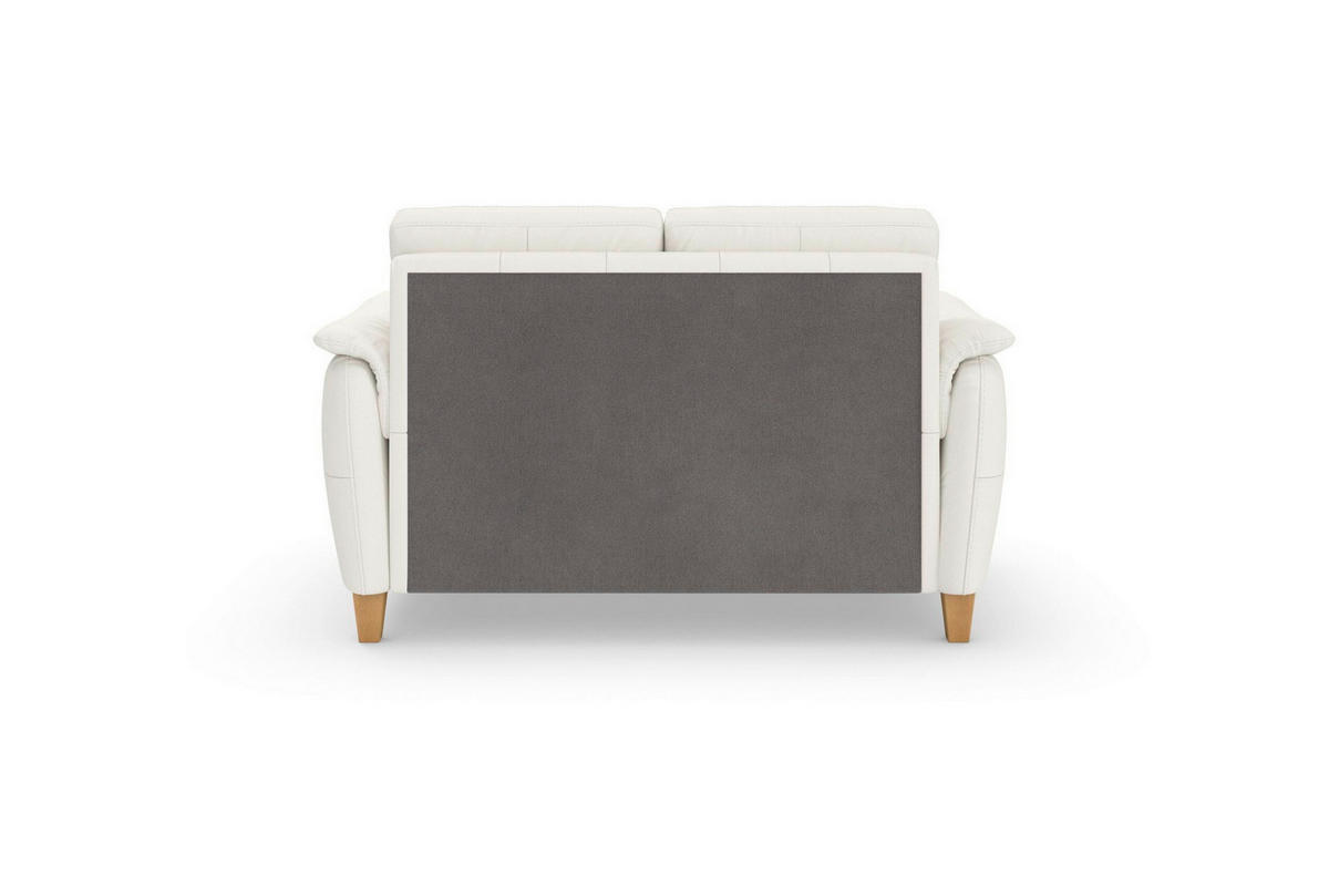 DVOJMIESTNA POHOVKA, biela, pravá koža - biela/farba duba, Basics, koža/drevo (149/89/89cm) - Sit & More