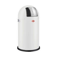 ABFALLSAMMLER PUSHBOY 50 L  - Edelstahlfarben/Weiß, KONVENTIONELL, Kunststoff/Metall (40/75,5cm) - Wesco
