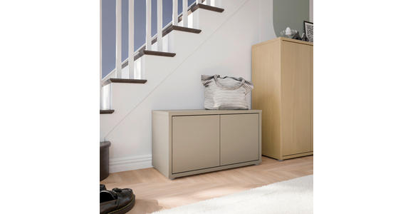 GARDEROBENBANK - Taupe/Grau, MODERN, Kunststoff (74,5/41,5/34,9cm) - Carryhome