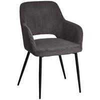 NASLANJAČ, les, kovina, tekstil siva  - siva/črna, Konvencionalno, kovina/tekstil (57/83.5/63cm) - MID.YOU