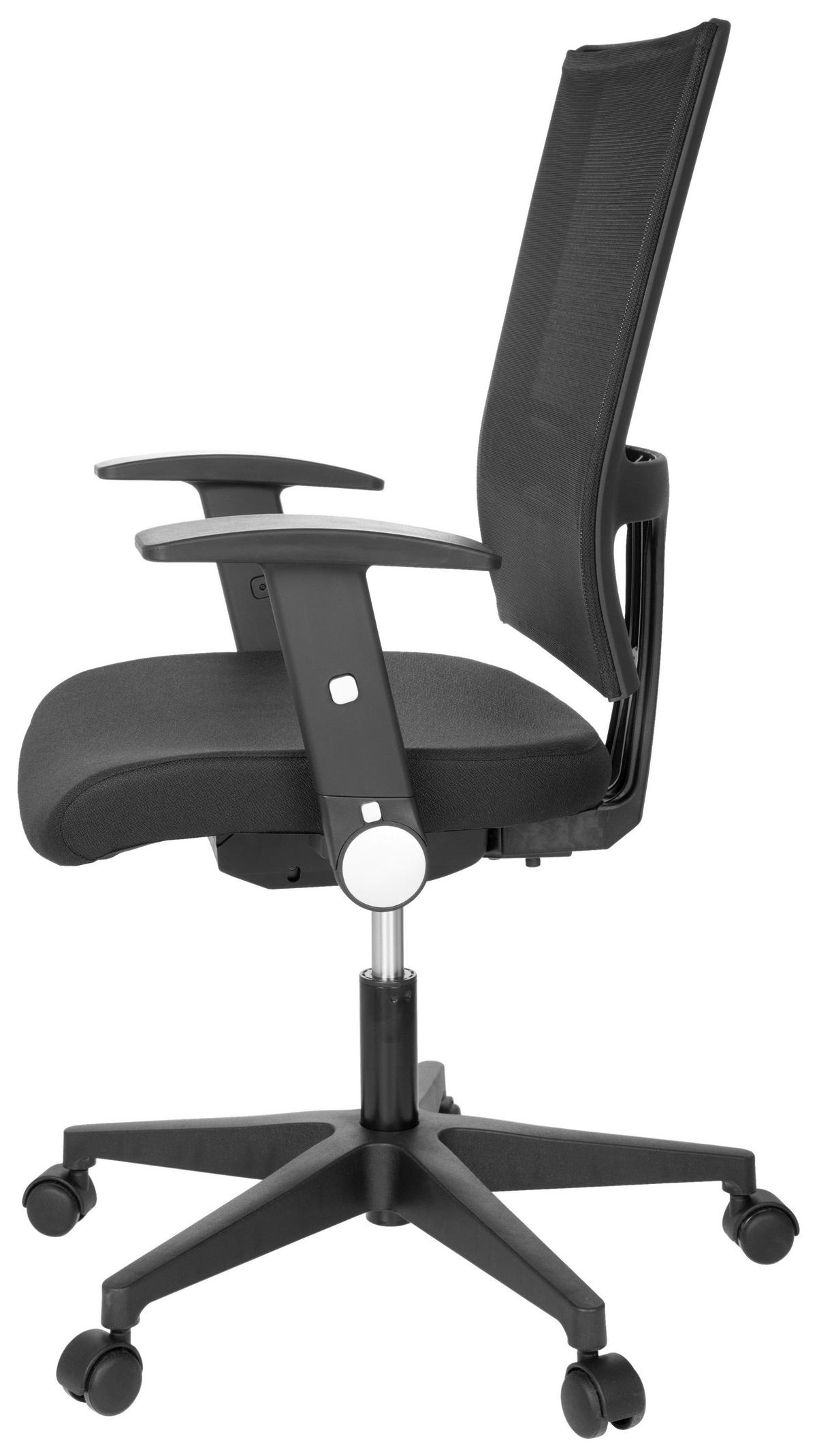 DREHSTUHL  in Netzbespannung, Flachgewebe Schwarz  - Schwarz, MODERN, Kunststoff/Textil (66/110/50cm) - MID.YOU